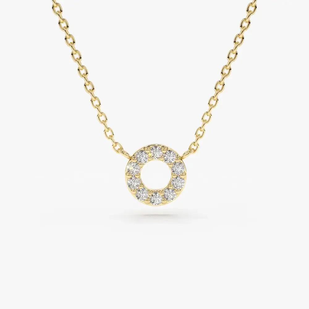 0.10CTW Mini Diamond Circle Necklace