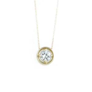 0.58ct GIA Old Transitional Diamond Yellow Gold necklace