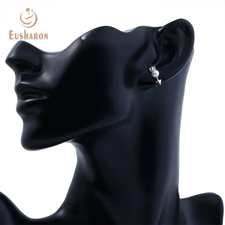 10 Pairs Sterling Silver Arrow Freshwater Pearl Stud Earrings