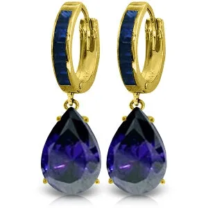 10.6 Carat 14K Solid Yellow Gold Dramatique Sapphire Earrings