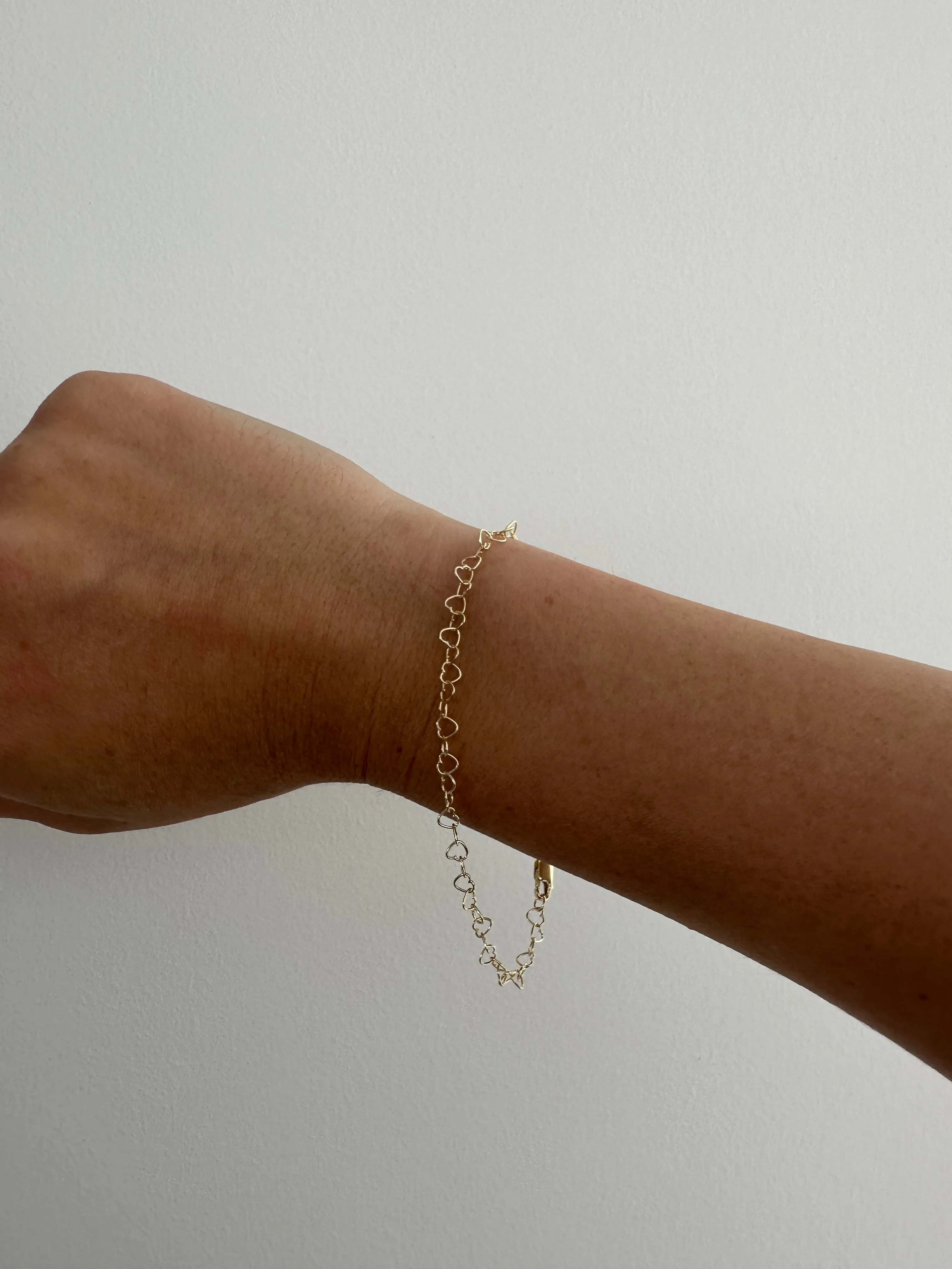 10K Gold Heart Chain Bracelet