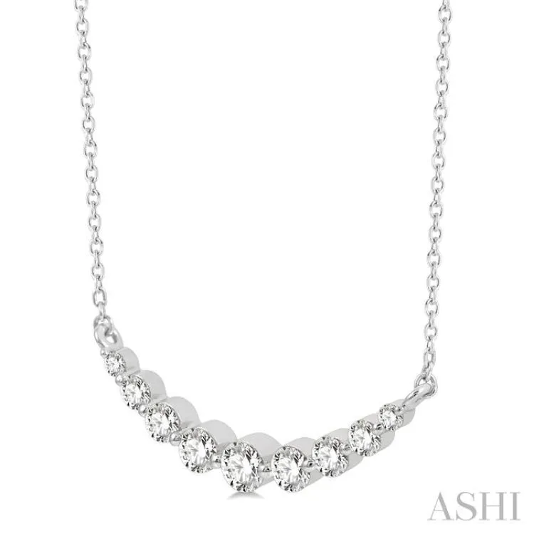 1/2 ctw Diamond Smile Necklace in 14K White Gold