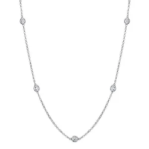 1.25 cttw Lab Created Diamond Bezel Set Station Necklace