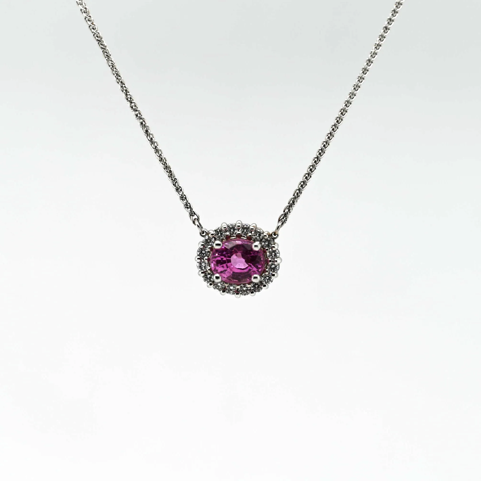 1.34ct Sapphire and Diamond Custom Pendant