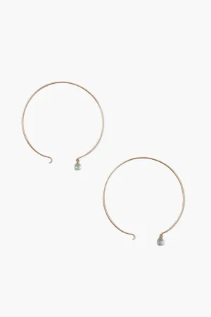 14k Belle Hoop Earrings Maxi Green Sapphire