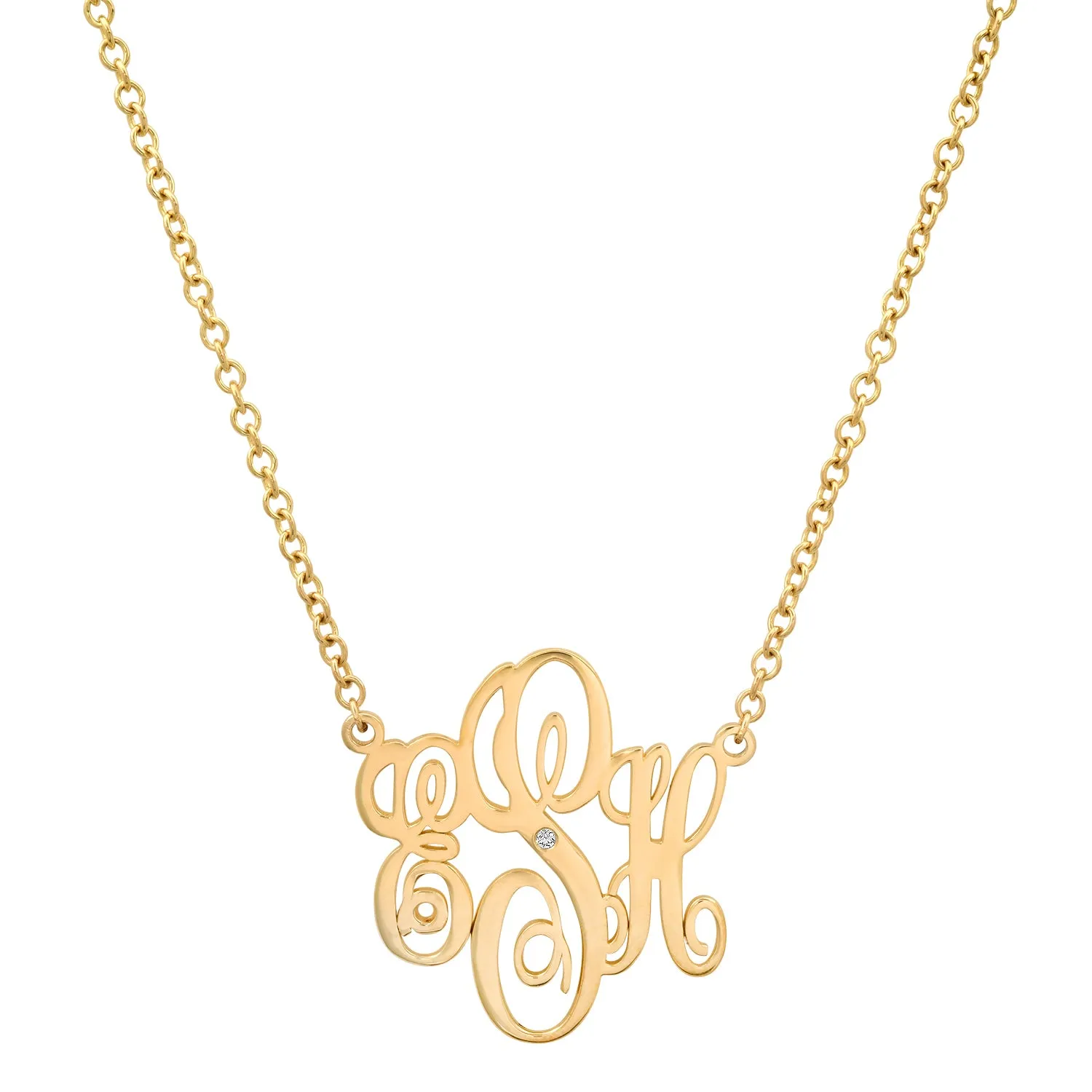 14K Diamond Monogram necklace