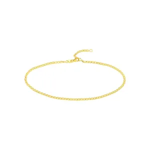 14K Gold Adjustable Flat Mariner Chain Anklet