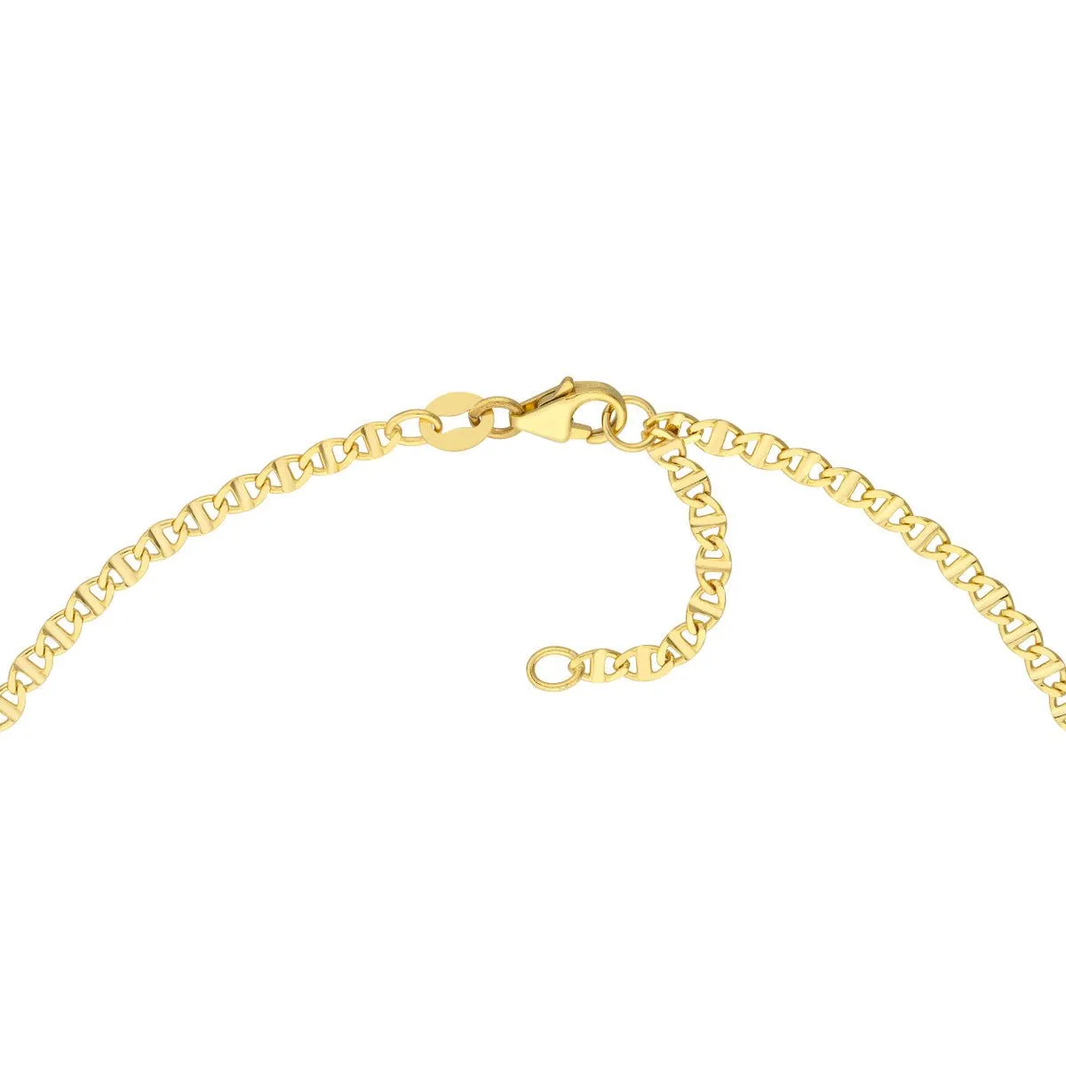 14K Gold Adjustable Flat Mariner Chain Anklet