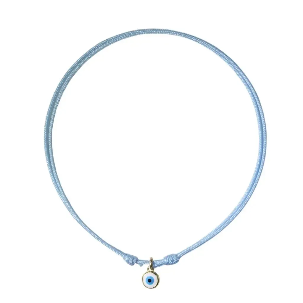 14K Gold Evil Eye Cord Anklet