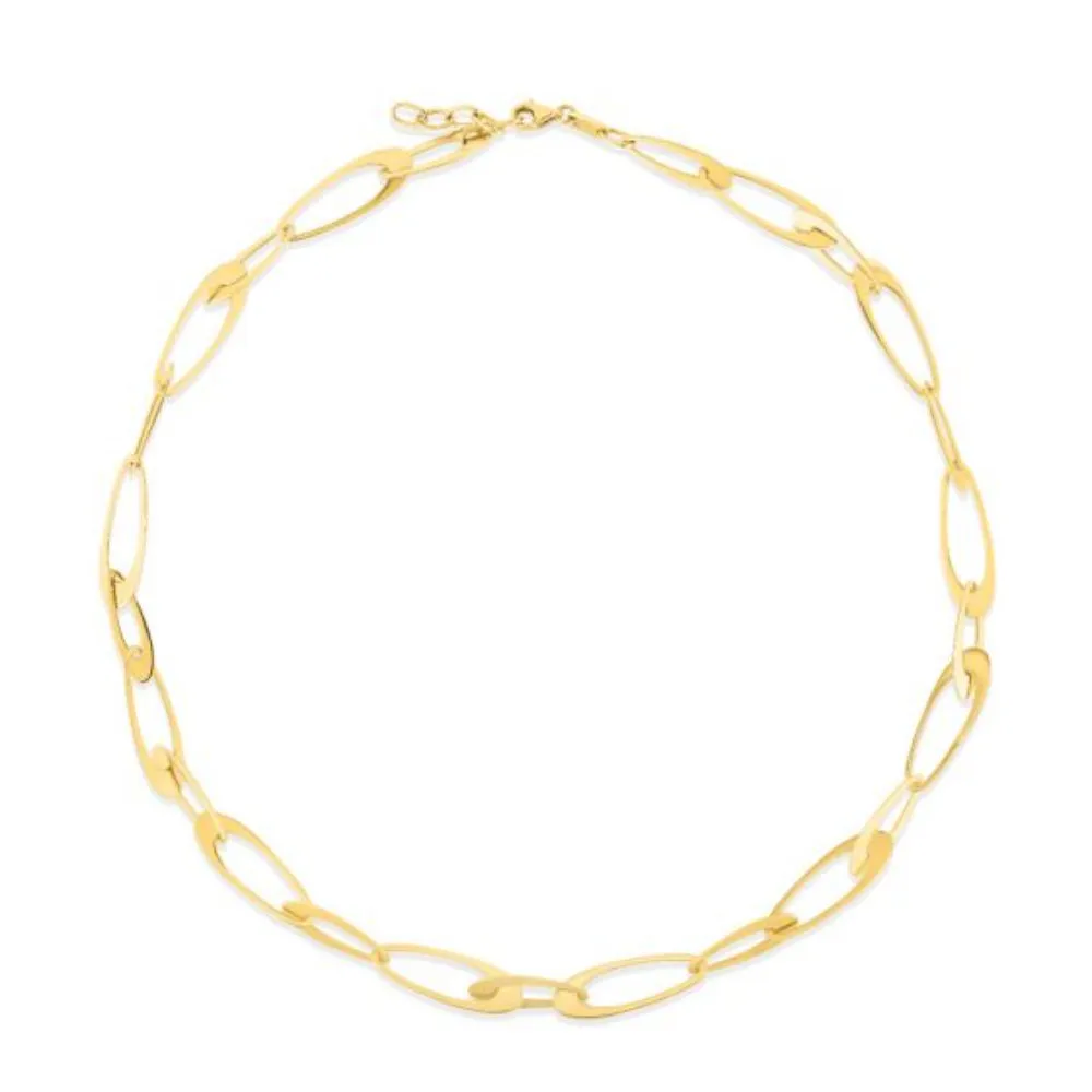 14k Gold Italian Oval Links Bracelet