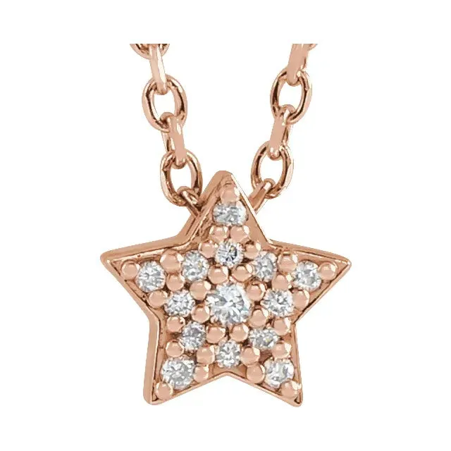 14K Rose Gold .04 CTW Natural Diamond Star Pendant