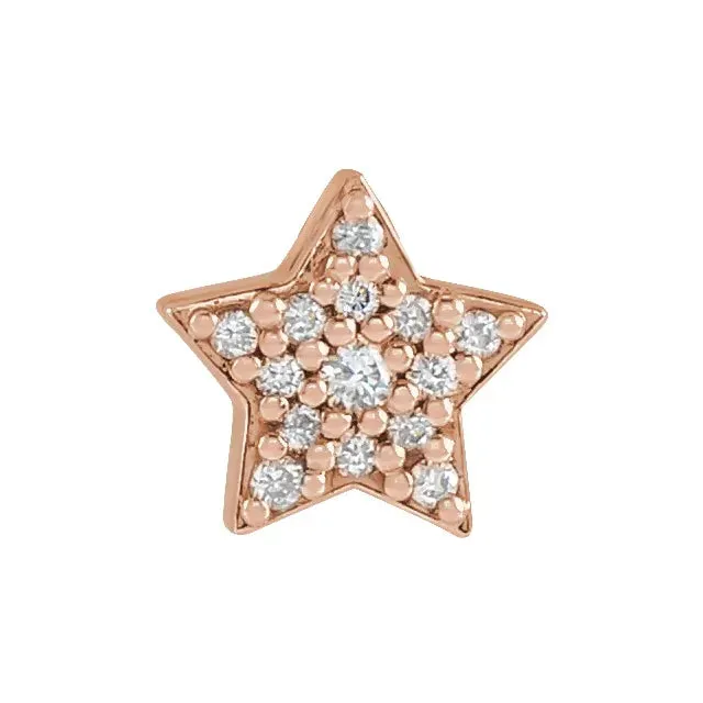 14K Rose Gold .04 CTW Natural Diamond Star Pendant