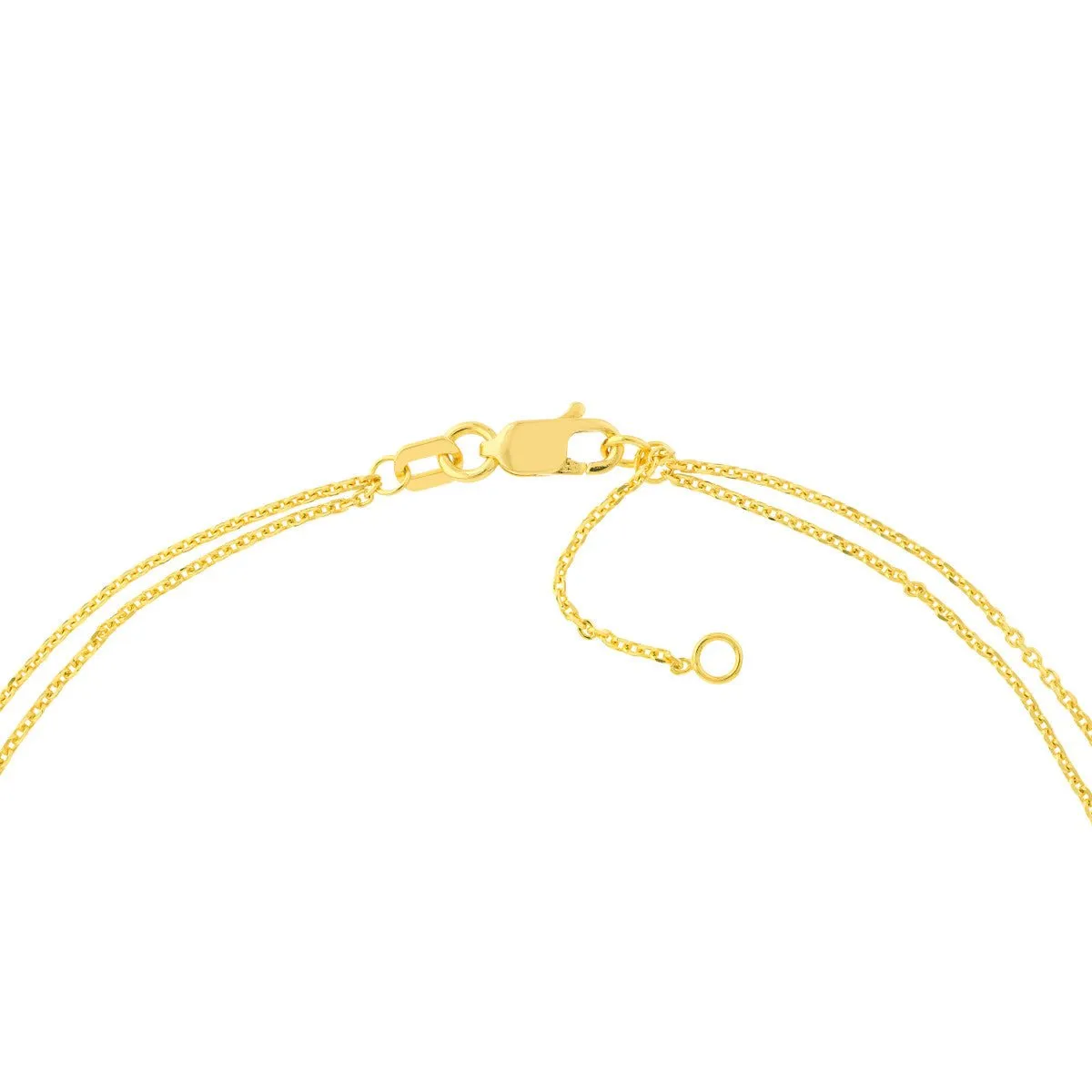 14K Yellow Gold 0.05ct Diamond Drape Anklet