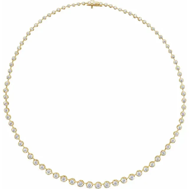 14K Yellow Gold 6 3/4 CTW Lab-Grown Diamond Graduated 16" Necklace