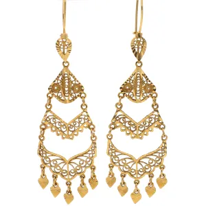 14K Yellow Gold Chandelier Earrings