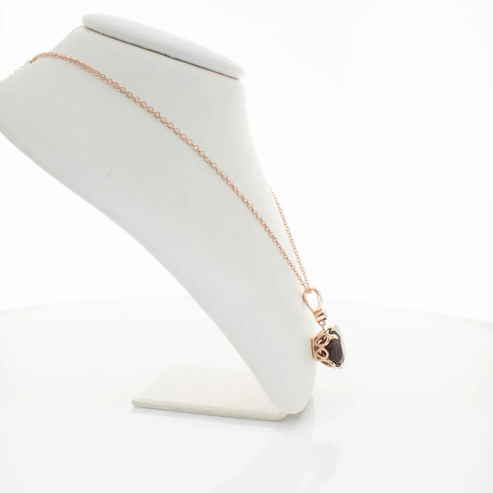 18ct Rose Gold Garnet & Diamond Octavia Pendant