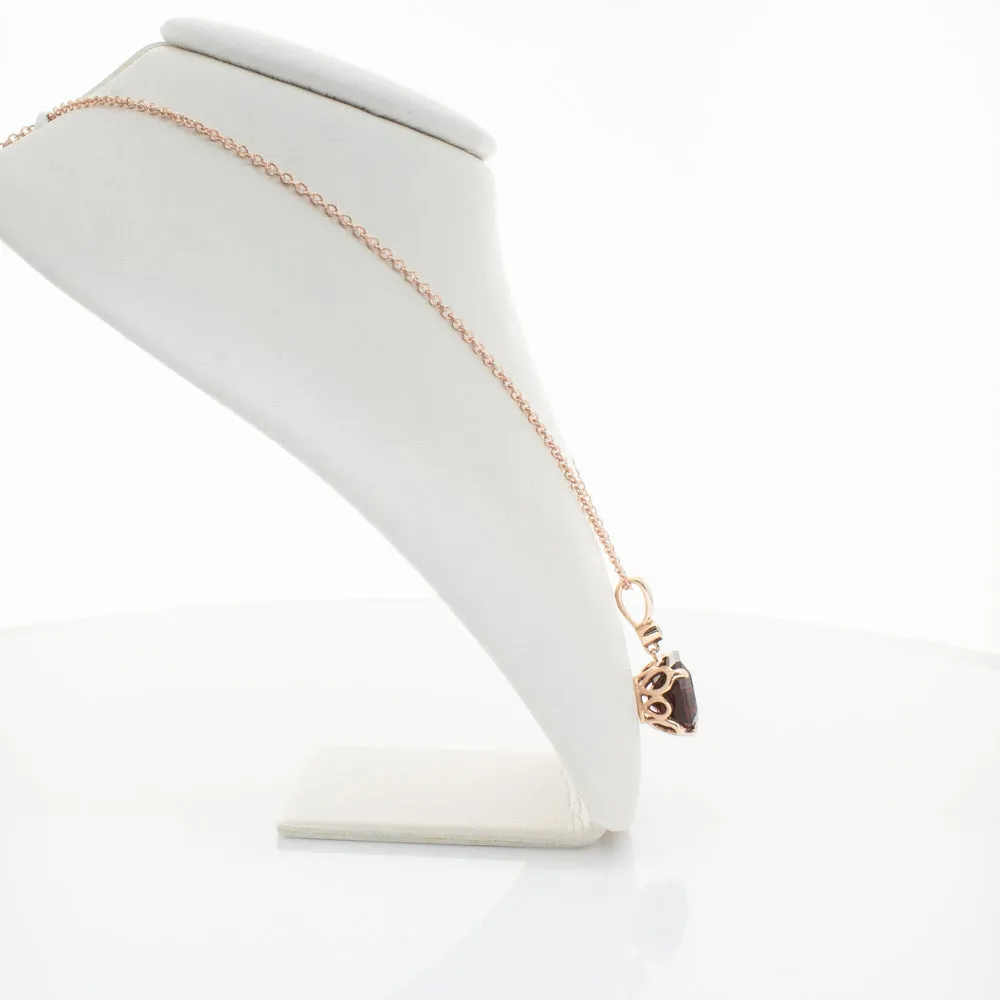 18ct Rose Gold Garnet & Diamond Octavia Pendant