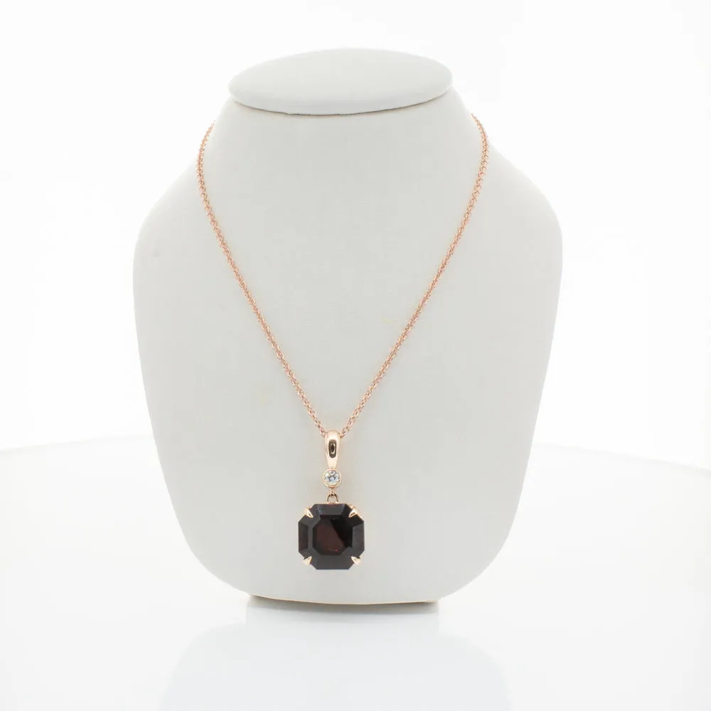 18ct Rose Gold Garnet & Diamond Octavia Pendant