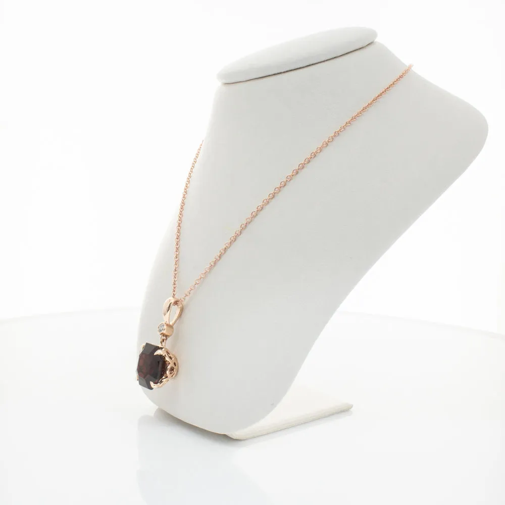 18ct Rose Gold Garnet & Diamond Octavia Pendant