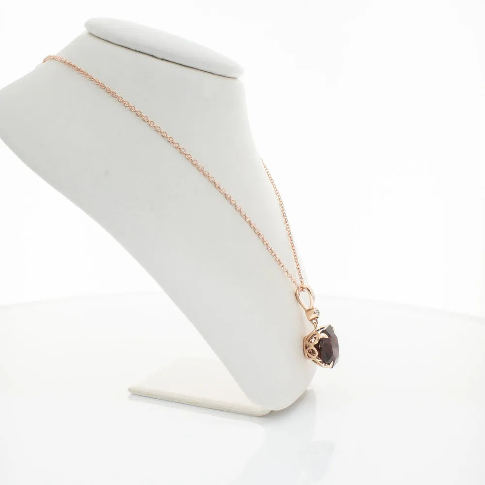 18ct Rose Gold Garnet & Diamond Octavia Pendant