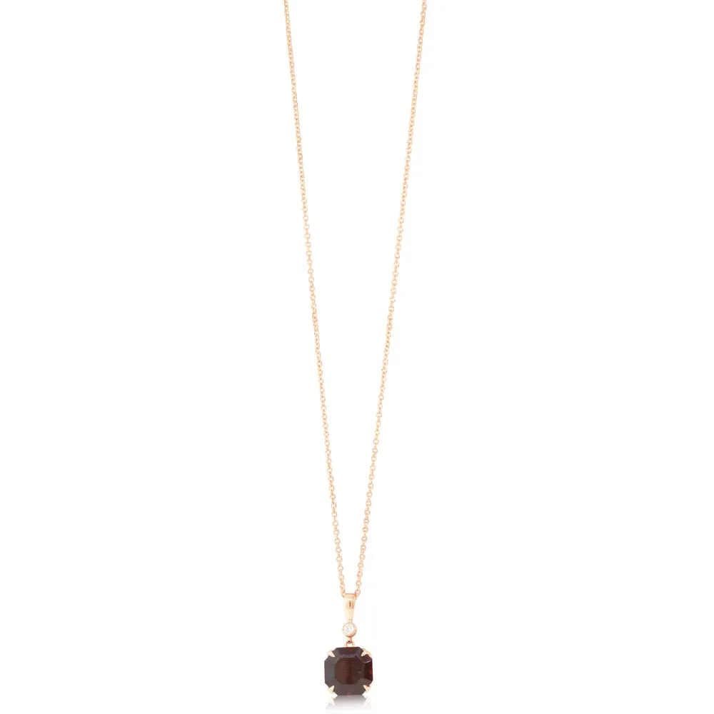 18ct Rose Gold Garnet & Diamond Octavia Pendant