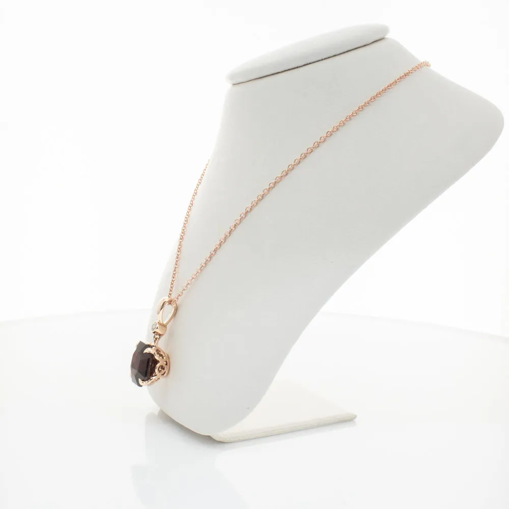 18ct Rose Gold Garnet & Diamond Octavia Pendant