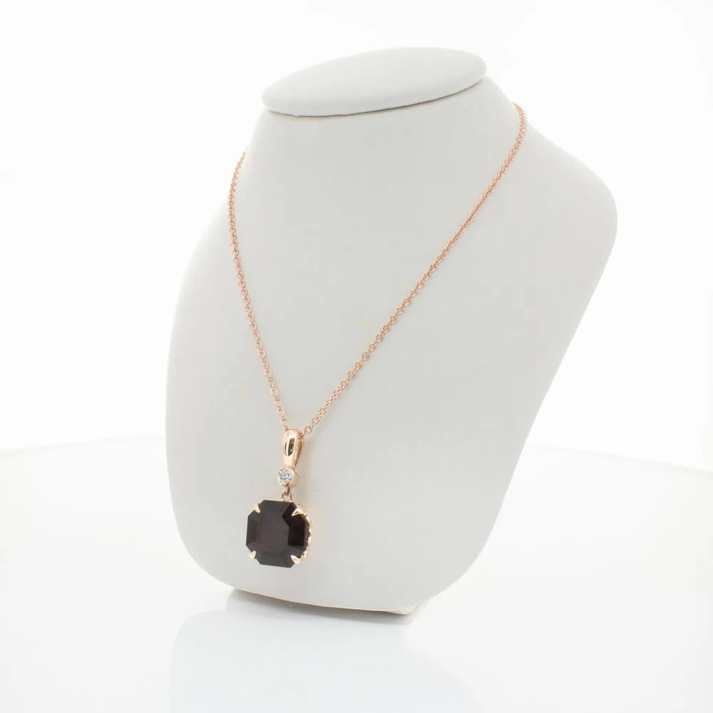 18ct Rose Gold Garnet & Diamond Octavia Pendant