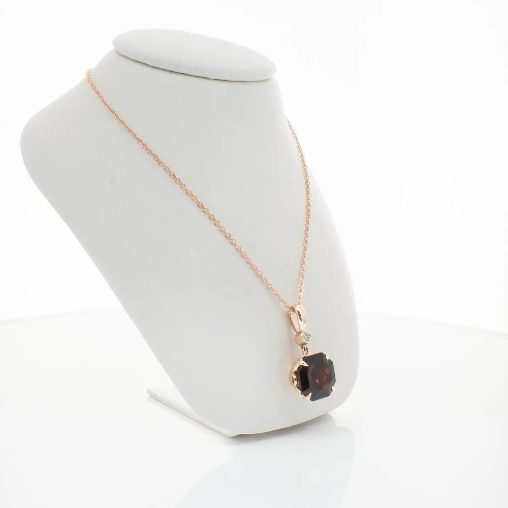 18ct Rose Gold Garnet & Diamond Octavia Pendant