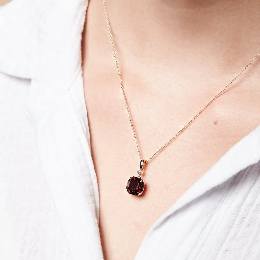 18ct Rose Gold Garnet & Diamond Octavia Pendant