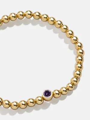 18K Gold Birthstone Pisa Bracelet - Amethyst