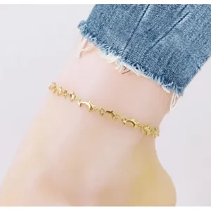 18K Gold Plated Dolphin Anklet