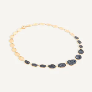 18K Yellow Gold Sapphire Pavé Graduated Collar Necklace