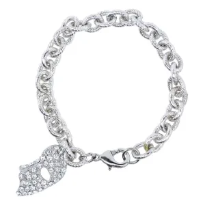 1928 Jewelry Crystal Masquerade Mask Charm On Link Bracelet