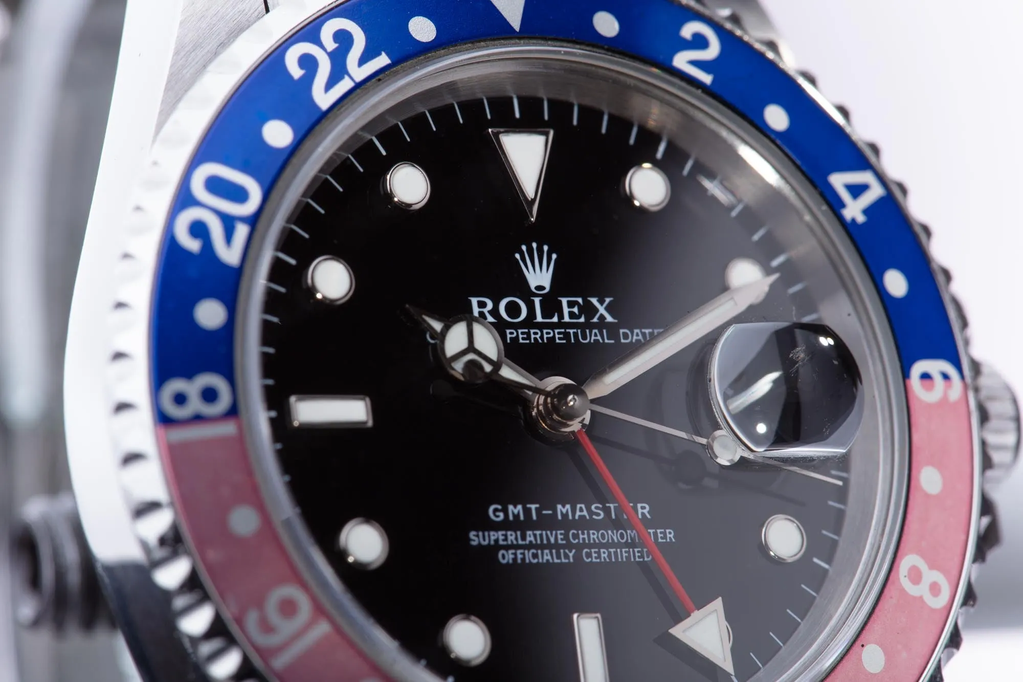 1997 Rolex GMT-Master 16700 Pepsi Insert with Full Caseback Sticker