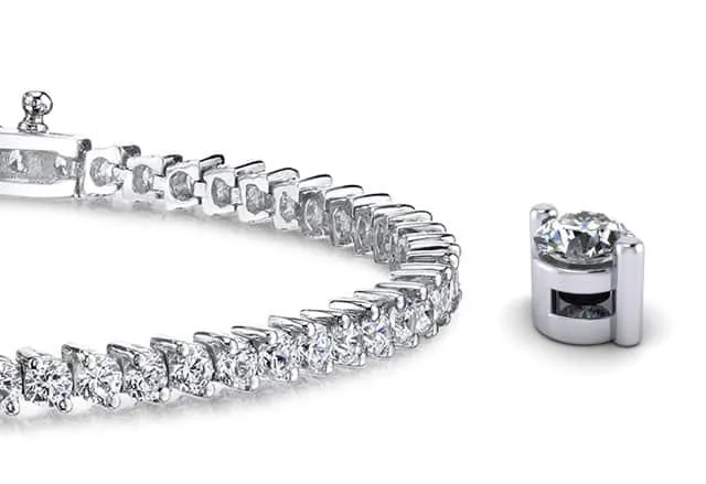 2 Prong Set Round Lab-Grown Diamond Tennis Bracelet with 11.07 ct.(finished) 4.1mm