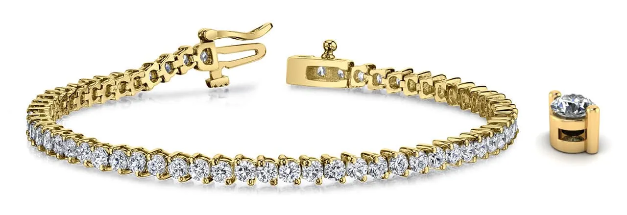 2 Prong Set Round Lab-Grown Diamond Tennis Bracelet with 5.04 ct.(finished) 2.75mm