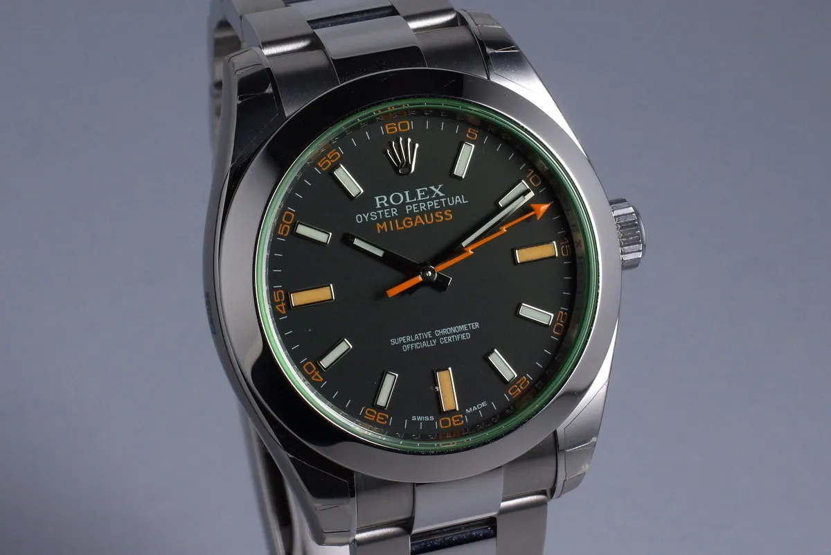 2011 Rolex Milgauss Green 116400 MINT with Box and Papers