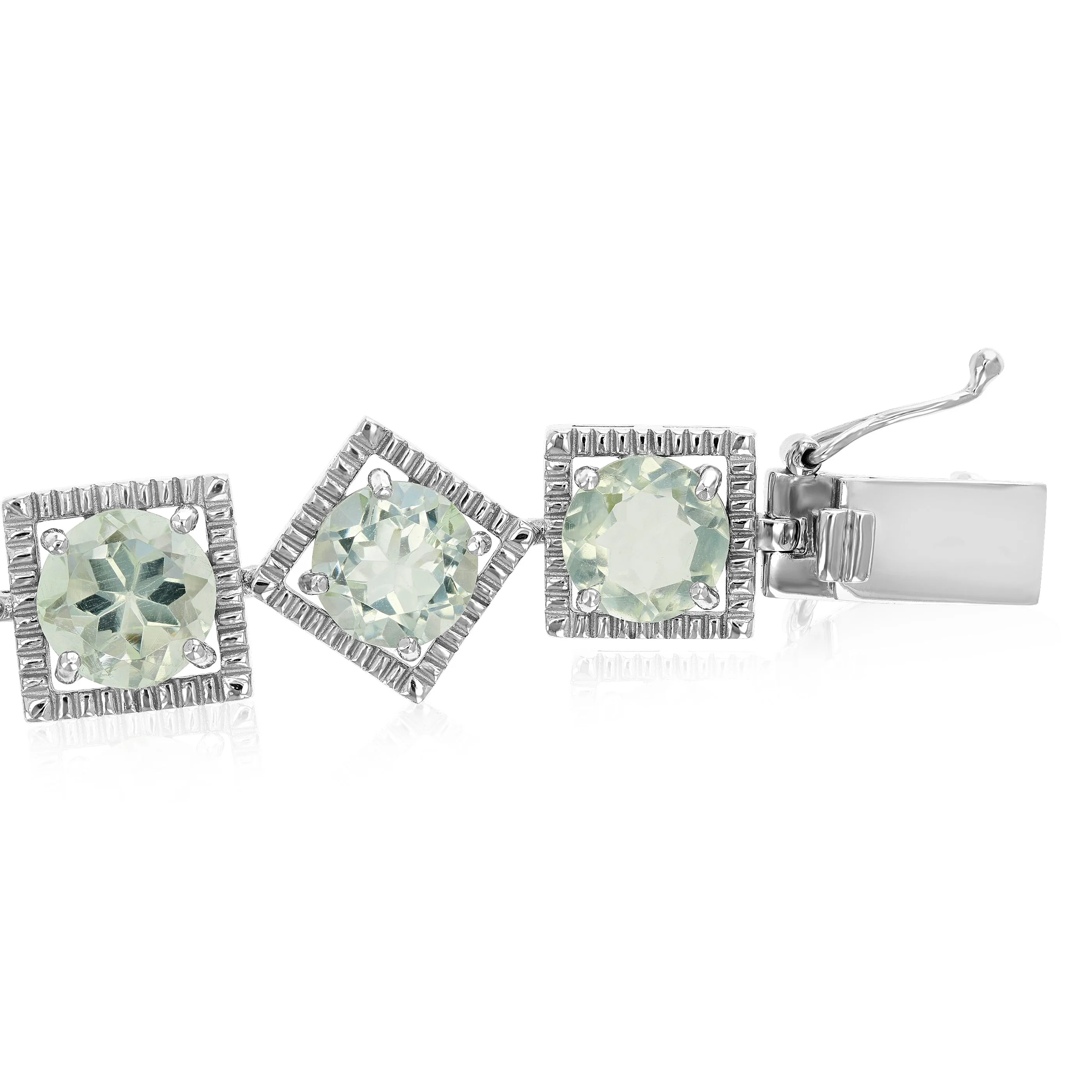 21.50 cttw Green Amethyst Bracelet .925 Sterling Silver