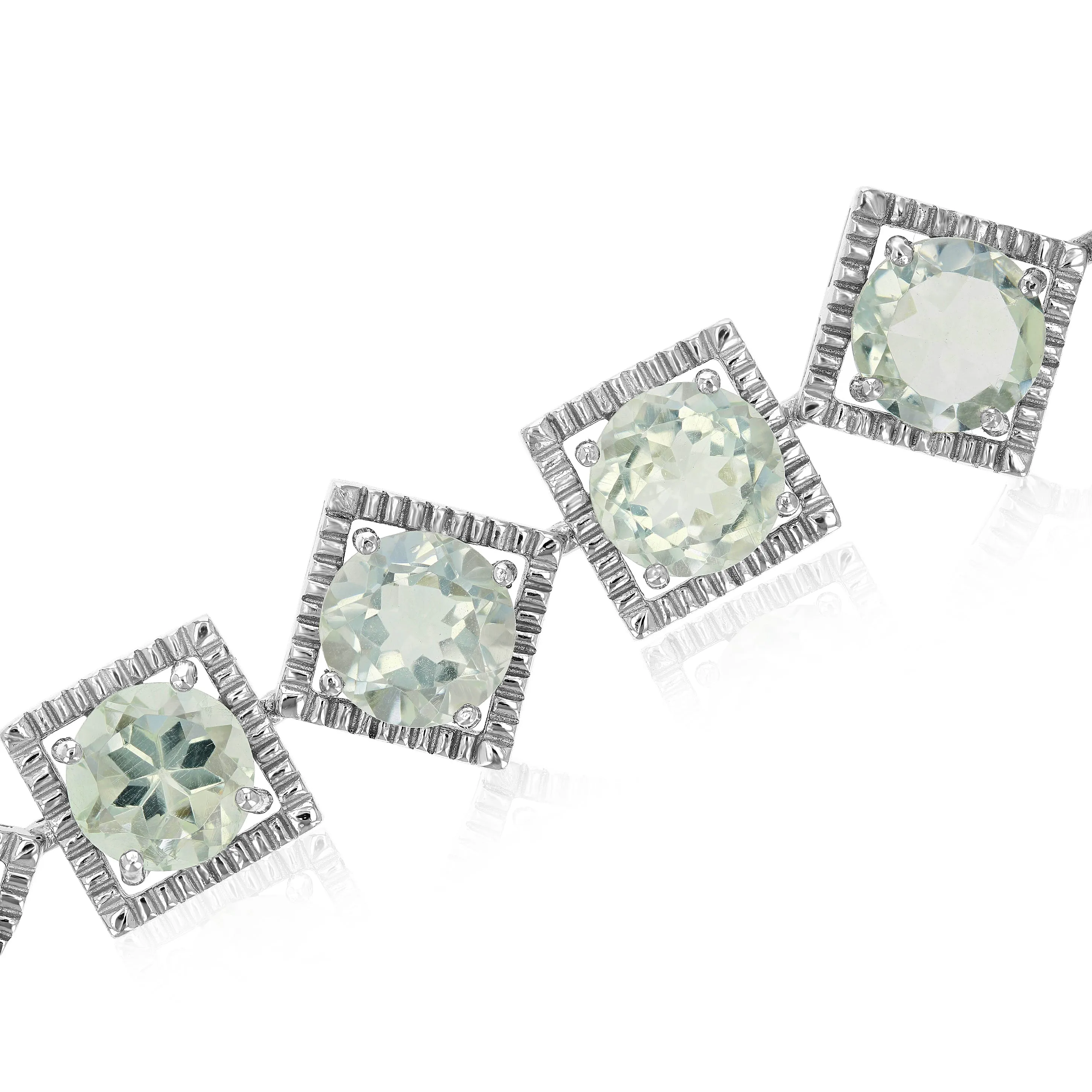 21.50 cttw Green Amethyst Bracelet .925 Sterling Silver