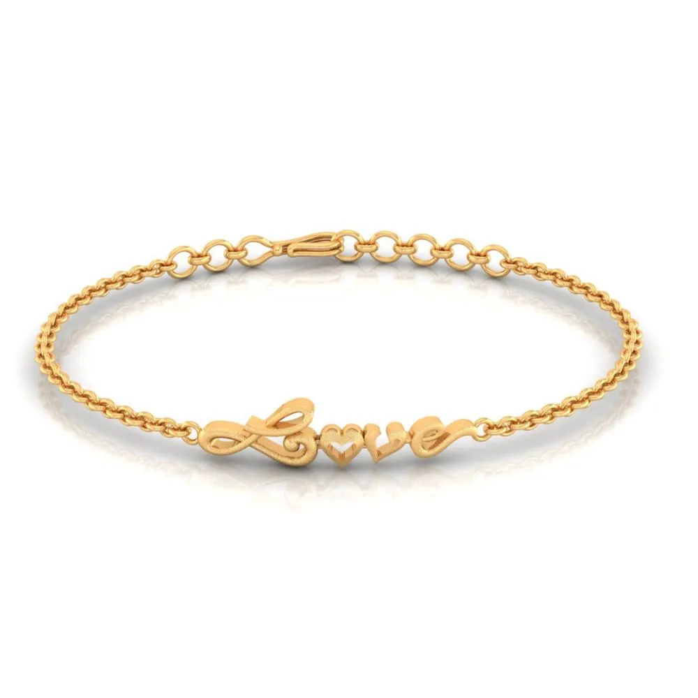 22k Love Word Chain Bracelet