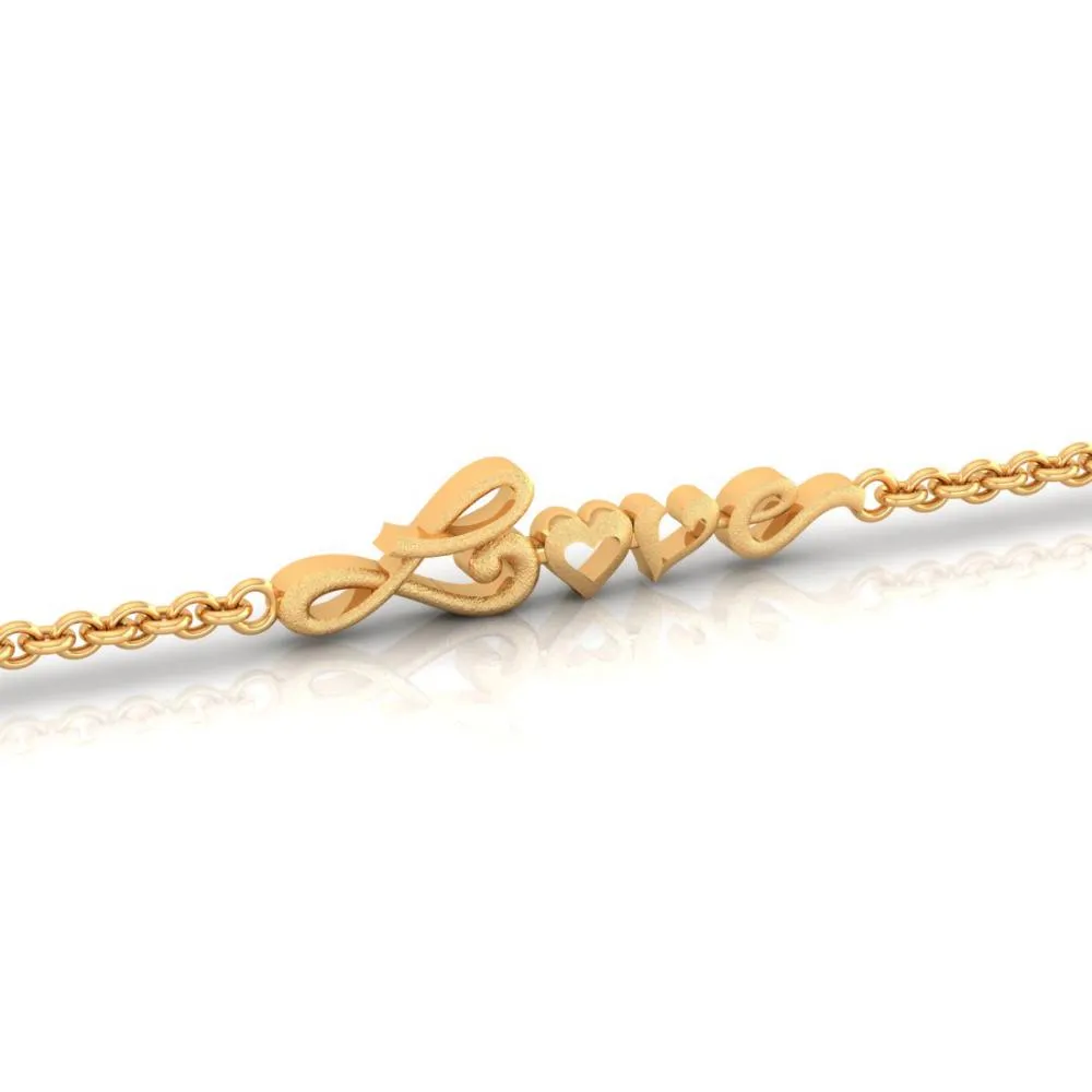 22k Love Word Chain Bracelet