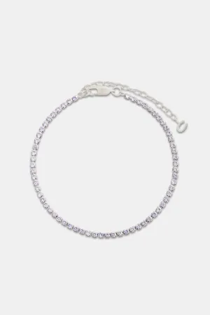 2.5mm Iced Lilac CZ Micro Tennis Anklet