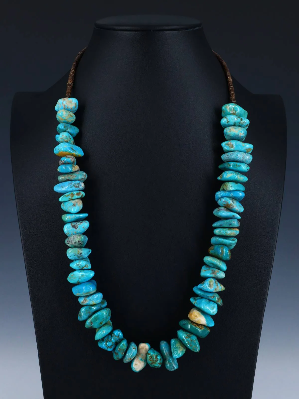 25" Navajo Single Strand Chunky Turquoise Necklace