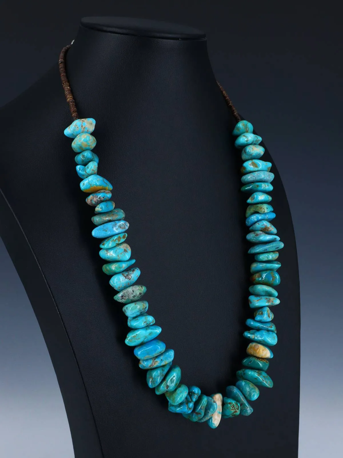 25" Navajo Single Strand Chunky Turquoise Necklace