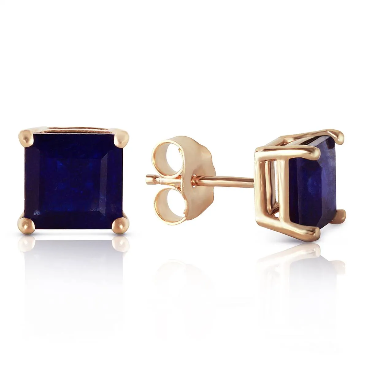 2.9 Carat 14K Solid Yellow Gold My Last Love Sapphire Earrings