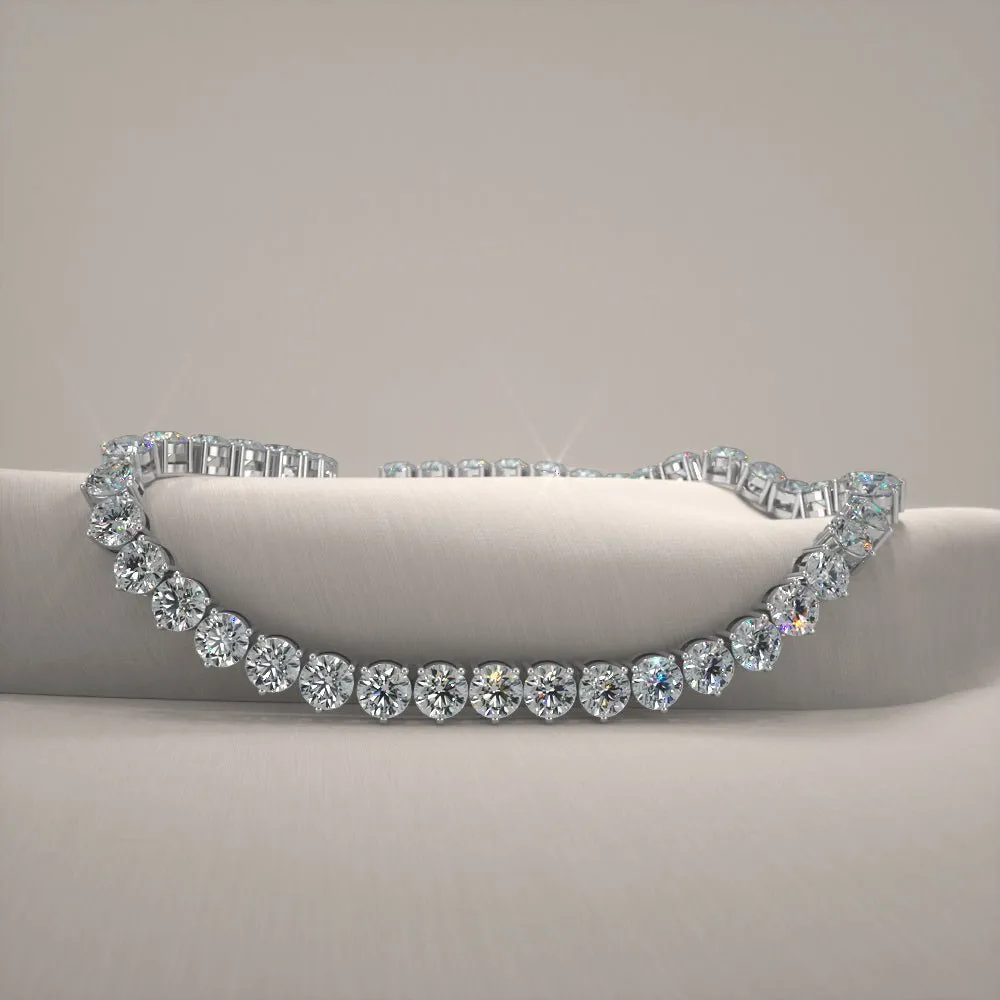 3 Prong Riviera Diamond Necklace with 28.05 ct.(finished) 4.4mm