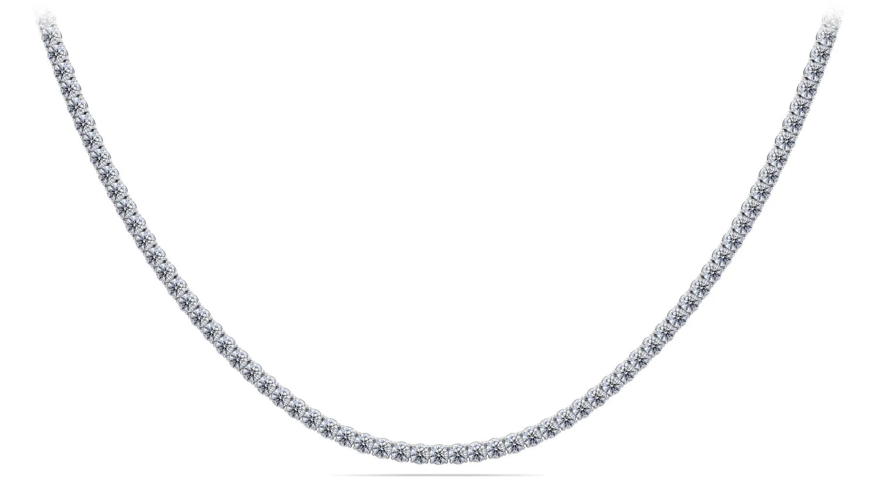 4 Prong Riviera Lab-Grown Diamond Necklace with 16.80 ct.(finished) 3.5mm