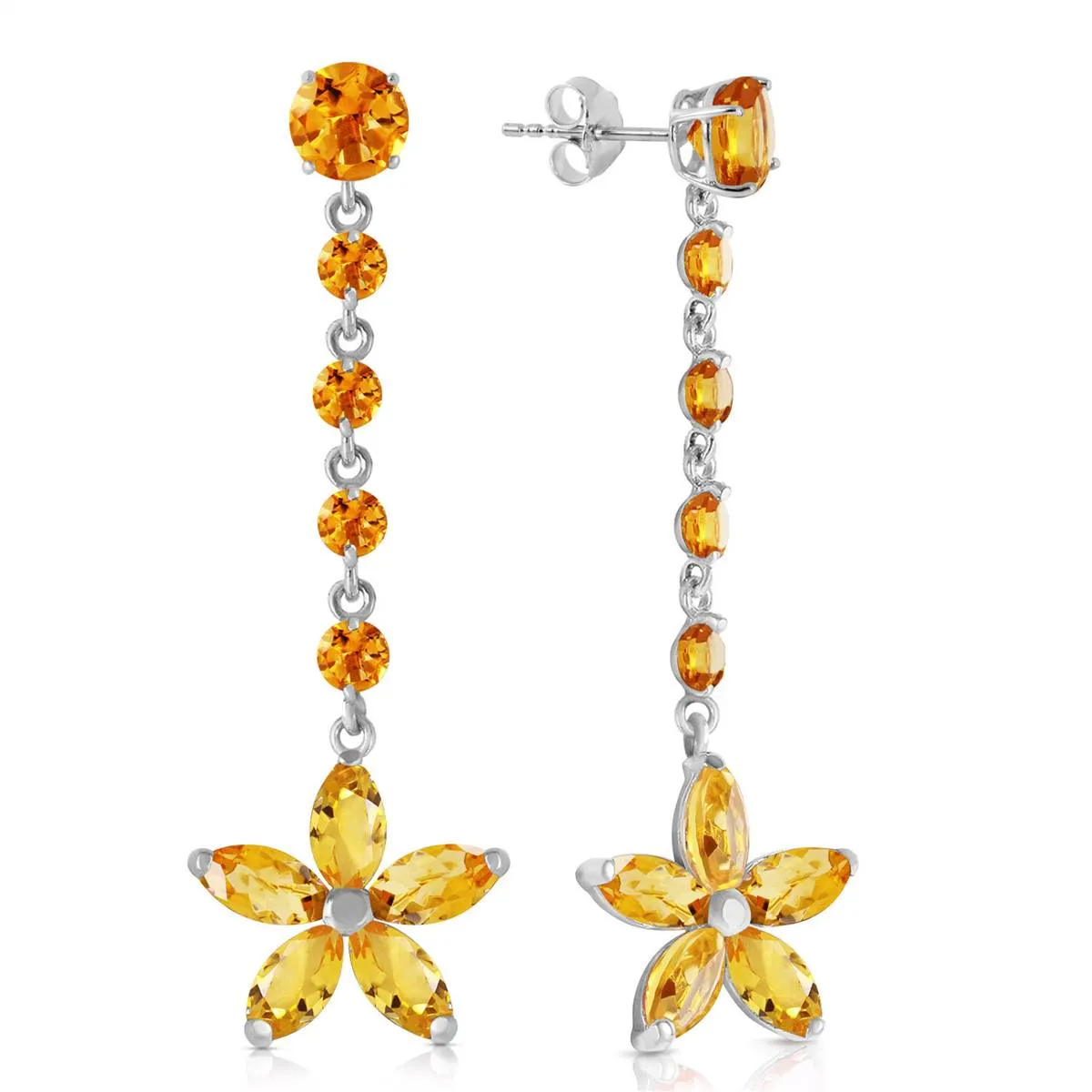 4.8 Carat 14K Solid Yellow Gold I Sought You Out Citrine Earrings