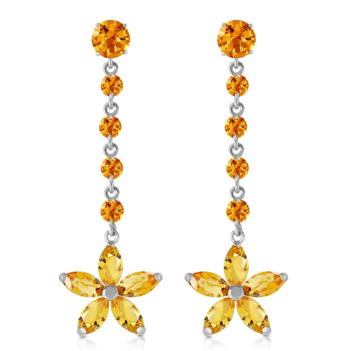 4.8 Carat 14K Solid Yellow Gold I Sought You Out Citrine Earrings