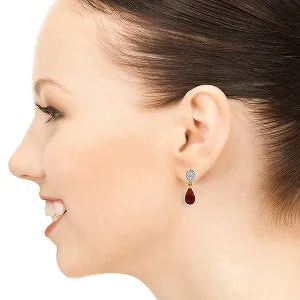 6.63 Carat 14K Solid Yellow Gold Splendid Ruby Diamond Earrings